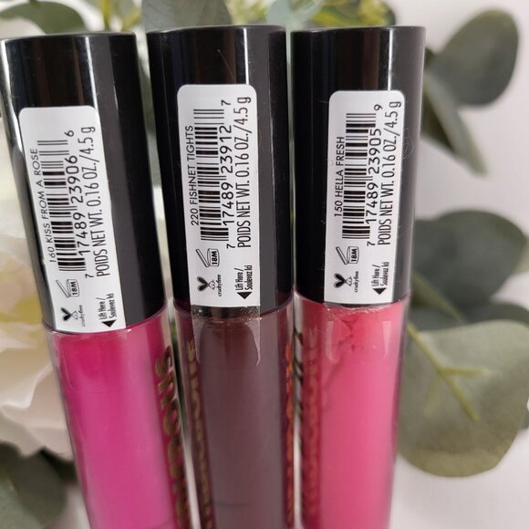 Milani Ludicrous Lip Gloss Trio Kiss From A Rose 160 Fishnet Tights 220 Hella 15 - Picture 4 of 7